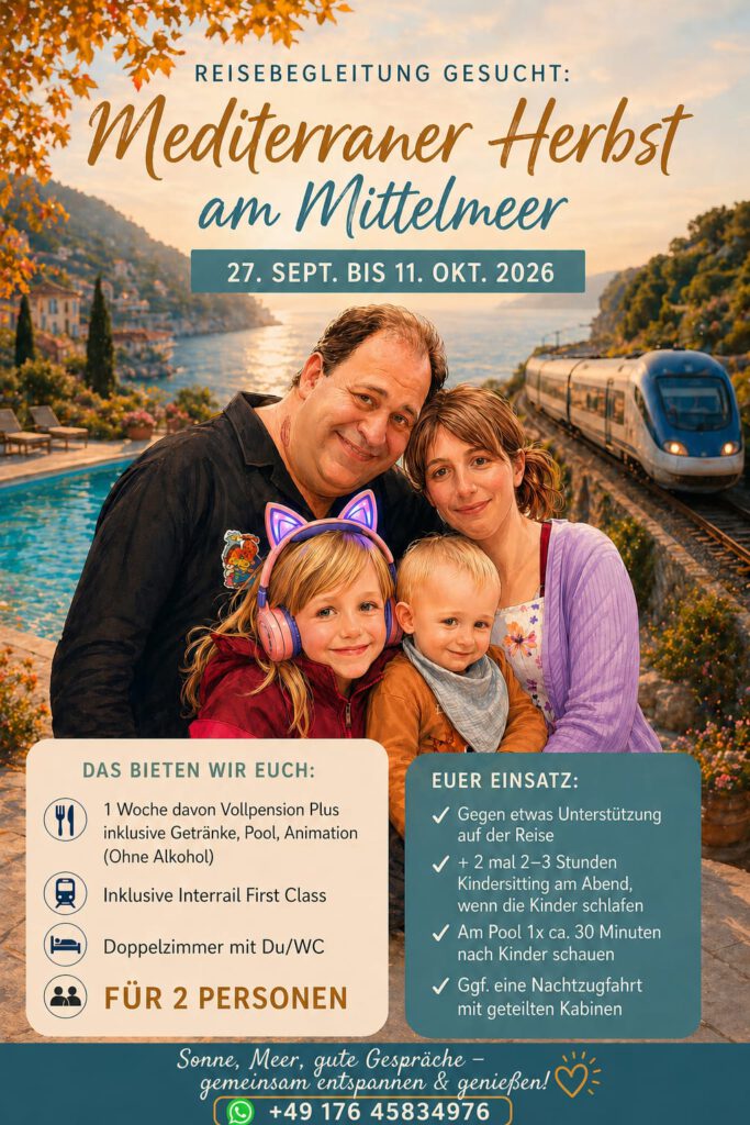 Reisebegleitung für 27.9-11.10 gesucht