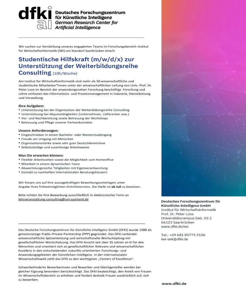 Studentische Hilfskraft (m/w/d/x) gesucht