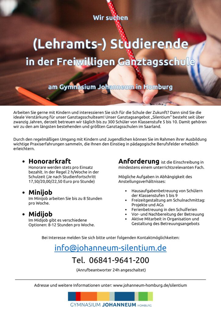 Mitarbeiter in der Hausaufgabenbetreuung